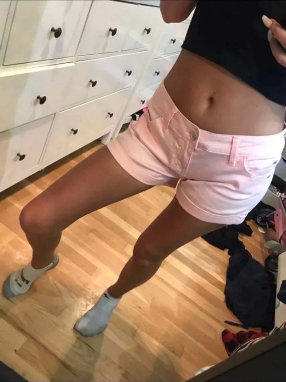 Women’s Light Pink Cotton Stretch Shorts
